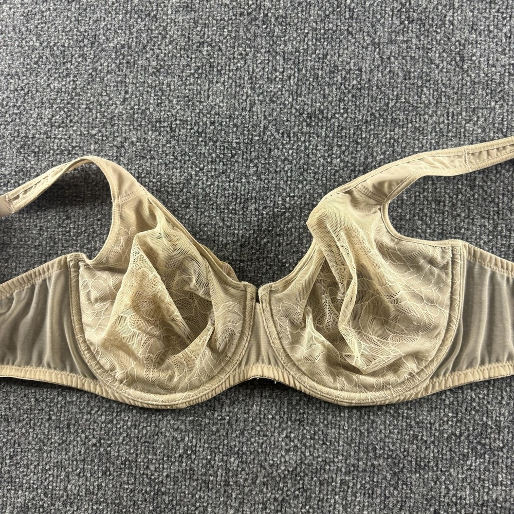 Wacoal‎ Minimizer Bra Womens 40D Beige Full Coverage Unpadded Lace Underwire
